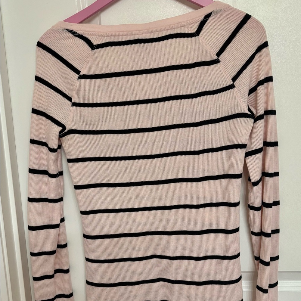 PINK Victoria’s Secret Black Striped Pink Thermal - Picture 2 of 6